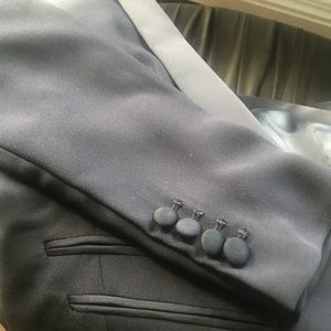 H&M US 04 tuxedo blazer, navy